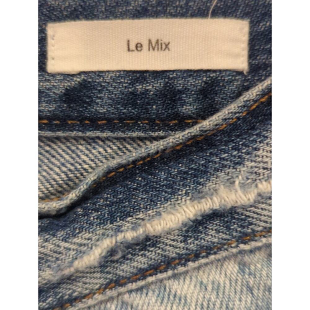 Frame Denim Nouveau Le Mix Jeans Colorblocked Distressed Cropped Size 26 - Picture 13 of 16